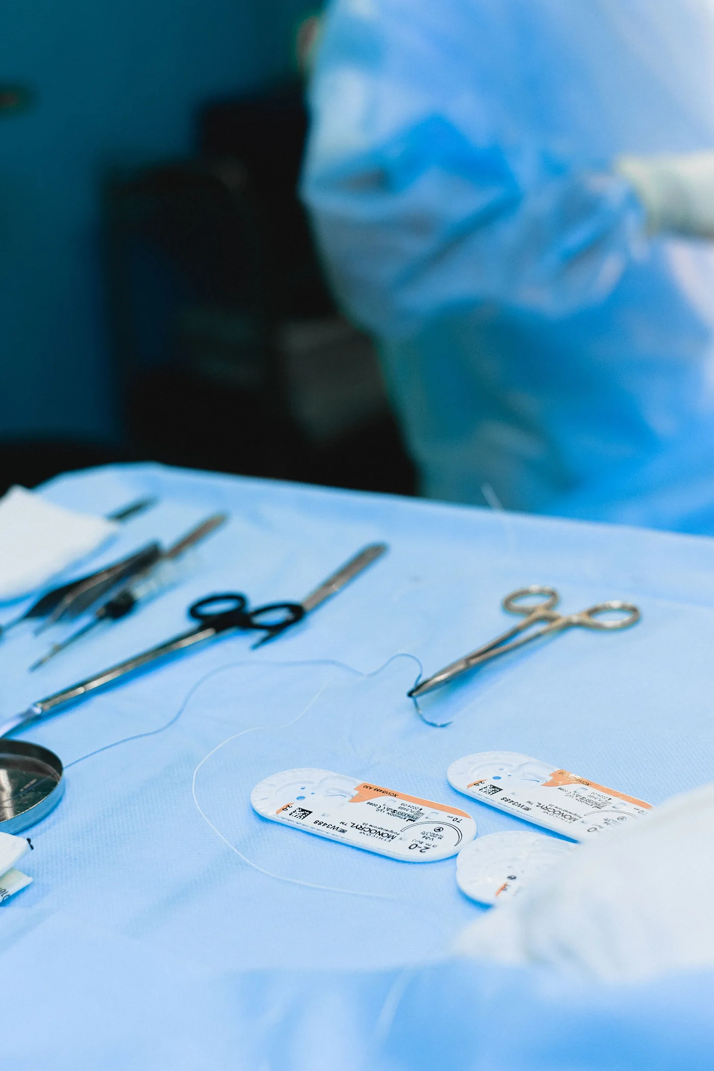 Sterile surgical instruments — illustrative stock photograph, not fetal-surgery equipment or an operation